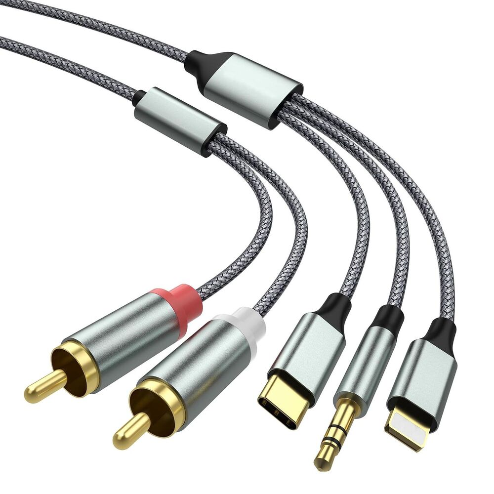 Lightning to RCA Cable Audio Aux Adapter,RCA to 3.5mm CableUSB C to 2 RCA Audio
